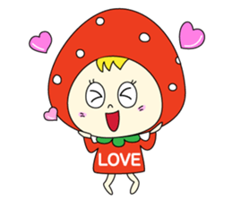 red strawberry girl sticker #4771031