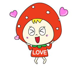 red strawberry girl sticker #4771031