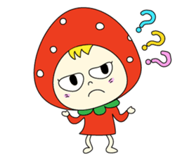 red strawberry girl sticker #4771033