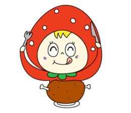 red strawberry girl sticker #4771036