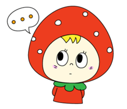 red strawberry girl sticker #4771038