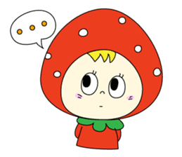 red strawberry girl sticker #4771038