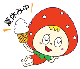 red strawberry girl sticker #4771041