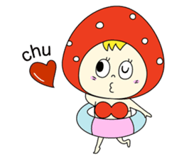 red strawberry girl sticker #4771042