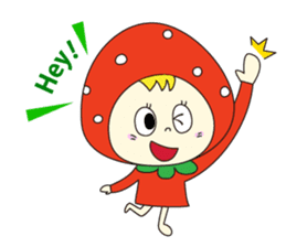 red strawberry girl sticker #4771044