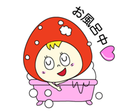 red strawberry girl sticker #4771045