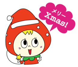 red strawberry girl sticker #4771046