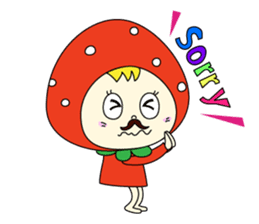 red strawberry girl sticker #4771049
