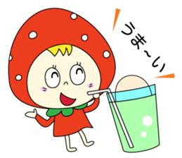 red strawberry girl sticker #4771052