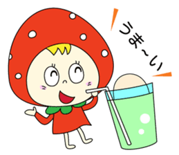red strawberry girl sticker #4771052