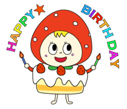 red strawberry girl sticker #4771053