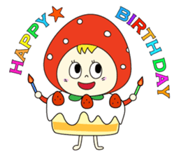 red strawberry girl sticker #4771053