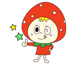 red strawberry girl sticker #4771055