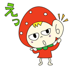 red strawberry girl sticker #4771058