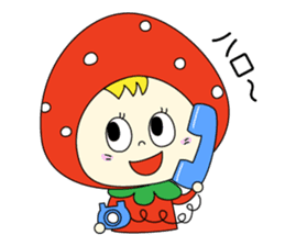 red strawberry girl sticker #4771059