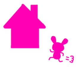 Silhouette rabbit sticker #4772429