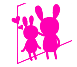 Silhouette rabbit sticker #4772460