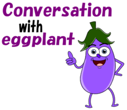 Conversation with eggplant English sticker #4772664