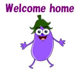 Conversation with eggplant English sticker #4772670