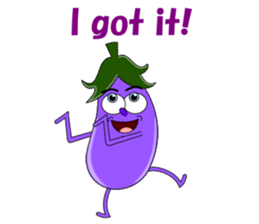 Conversation with eggplant English sticker #4772675