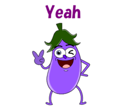 Conversation with eggplant English sticker #4772676