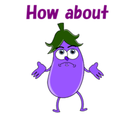 Conversation with eggplant English sticker #4772680