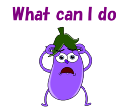 Conversation with eggplant English sticker #4772681