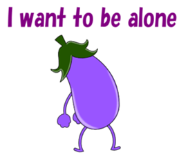 Conversation with eggplant English sticker #4772689