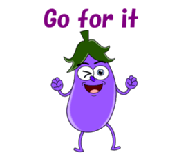 Conversation with eggplant English sticker #4772698