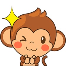 Chiki the cute monkey version 2 sticker #4773504