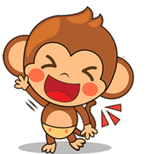 Chiki the cute monkey version 2 sticker #4773505