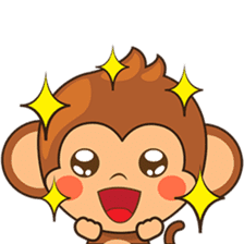 Chiki the cute monkey version 2 sticker #4773510