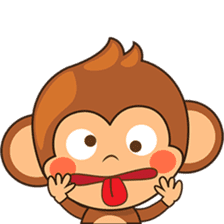 Chiki the cute monkey version 2 sticker #4773512