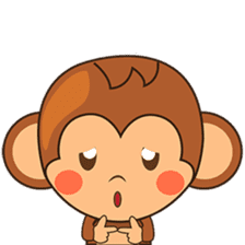 Chiki the cute monkey version 2 sticker #4773515