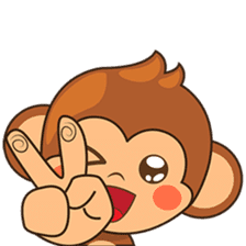 Chiki the cute monkey version 2 sticker #4773527