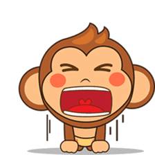Chiki the cute monkey version 2 sticker #4773528
