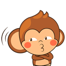 Chiki the cute monkey version 2 sticker #4773530