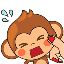 Chiki the cute monkey version 2 sticker #4773531