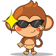 Chiki the cute monkey version 2 sticker #4773539