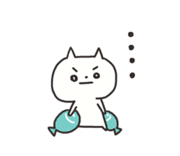 Irresponsible white cat sticker #4773662