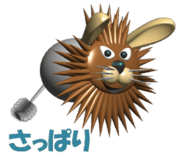 Needle Rabbit Lion sticker #4776332