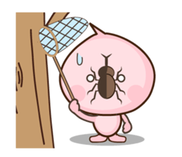 peach character momomomo sticker #4776977