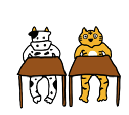 Tiger and Cow sticker #4777823