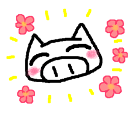 White pigs show their emotions. sticker #4782424