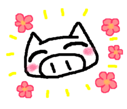 White pigs show their emotions. sticker #4782424