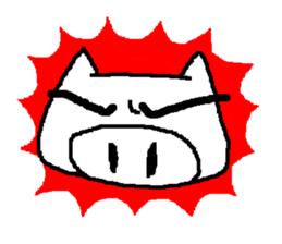 White pigs show their emotions. sticker #4782427