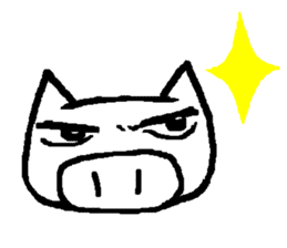 White pigs show their emotions. sticker #4782429