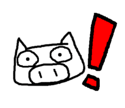 White pigs show their emotions. sticker #4782431