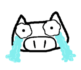White pigs show their emotions. sticker #4782433