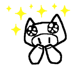 White pigs show their emotions. sticker #4782434